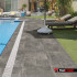 Carrelage terrasse en céramique, carrelage terrasse, gris medium, imitation beton, maison moderne, beton